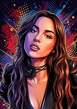 Pop Art Style Portrait of Olivia Rodrigo