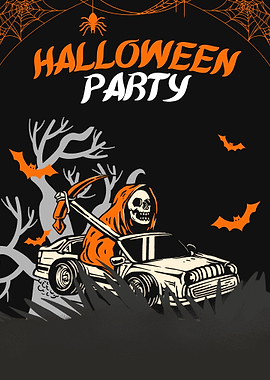 Halloween Party Grim Reaper Car