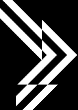 Abstract White Arrows on Black Background