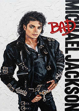 Michael Jackson Bad Album Cover Painting