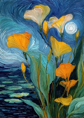 Night Blooming Flowers by Moonlight