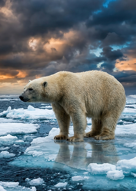 Polar Bear on Ice Floe