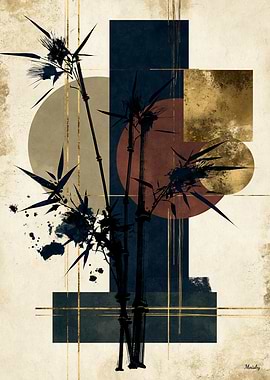 Contemporary Shodo Bamboo No. 08 – Japanese Ink Abstract Wall Art