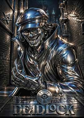Deadlock Chrome Character in Alley