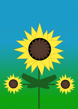 Three Stylized Sunflowers