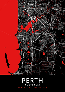 Perth Dark Map