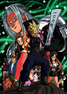 Final Fantasy VII Characters Crossover Art