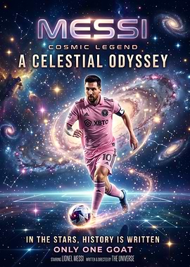 Messi Cosmic Legend Poster Galaxy Style
