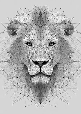 Geometric Lion Head