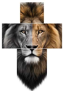 Lion's Face with Cross
