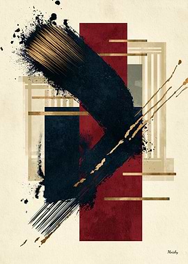 Shodo Architectural Zen No. 11 – Japanese Ink Abstract Wall Art