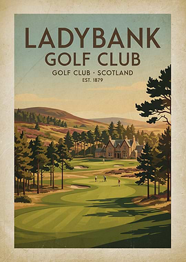 Ladybank Golf Club Vintage Poster