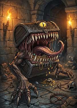 Monster Treasure Chest in Dungeon