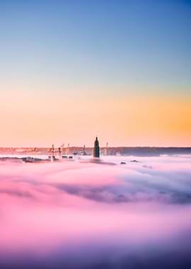 Le Havre above the clouds