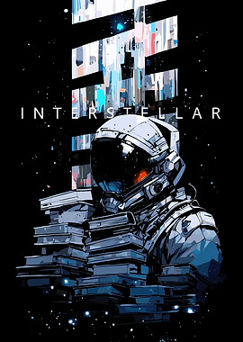 Interstellar Astronaut with Books