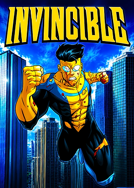 Invincible Superhero in Cityscape
