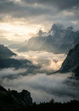 Misty Mountain Sunrise