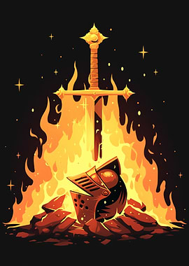 Knight's Bonfire and Sword