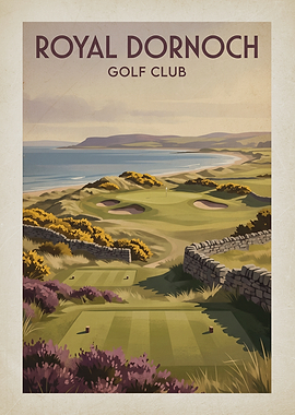 Royal Dornoch Golf Club Vintage Poster