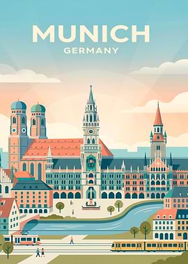Munich Germany Travel Poster