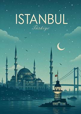 Istanbul Cityscape Poster