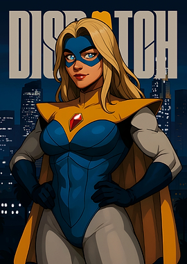 Superheroine Dispatch in Cityscape
