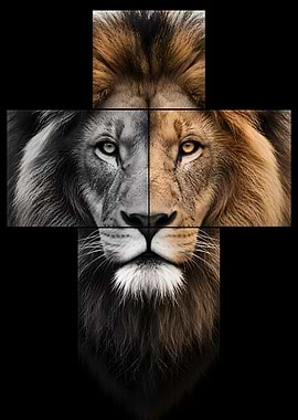 Lion's Face with Cross