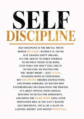 Self Discipline Motivational Poster