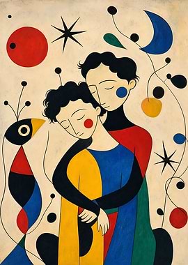 Abstract Embrace with Celestial Elements