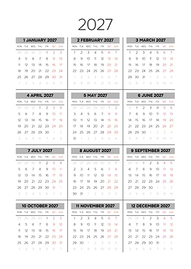 2027 Calendar Grid