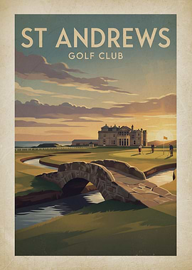 St Andrews Golf Club Vintage Poster