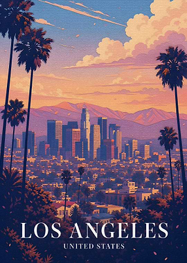 Los Angeles Skyline at Sunset