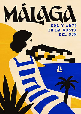 Málaga Travel Poster Print