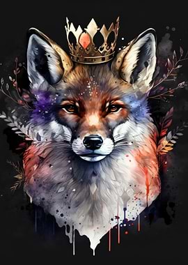 Regal Fox with Crown