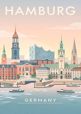 Hamburg Skyline Poster