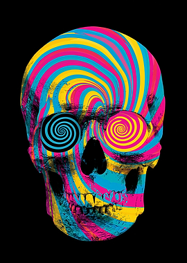 Psychedelic Skull with Swirl Eyes