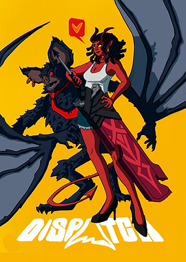 Demon Girl and Bat Companion