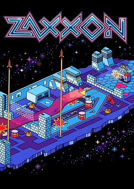 Zaxxon Retro Arcade Game Art