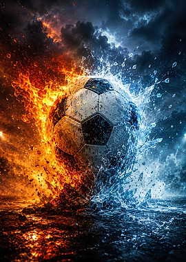 Soccer Ball in Fire and Water