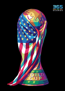 World Cup Trophy with US Flag