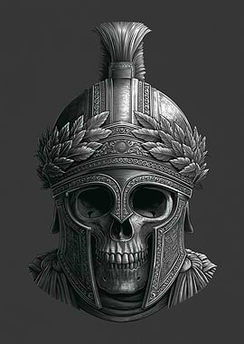 Roman Skull Helmet with Laurel Wreath