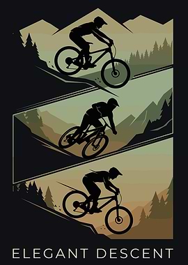 Mountain Biker's Elegant Descent