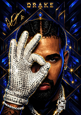 Drake with Diamond Glove and Jewelry