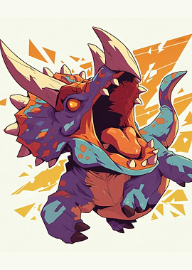 Stylized Dinosaur Roaring