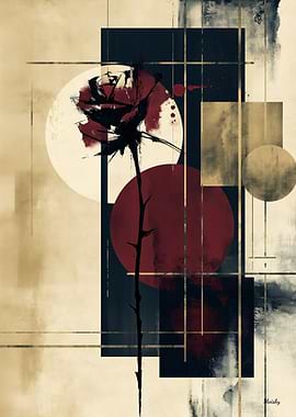 Mono No Aware Rose No. 18 – Japanese Ink Floral Wall Art