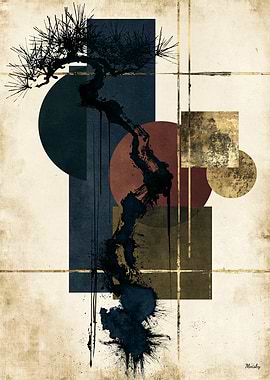 Wabi-Sabi Winter Tree No. 12 – Japanese Ink Abstract Wall Art