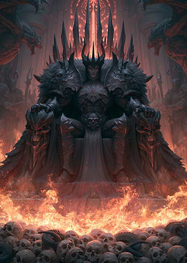 Dark King on Throne of Skulls