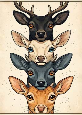 Stack of Deer Heads