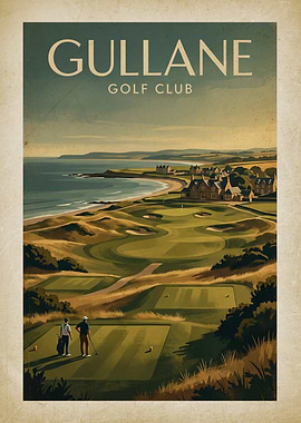 Gullane Golf Club Vintage Poster