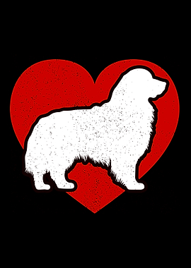 Bernese Mountain Dog Silhouette in Heart